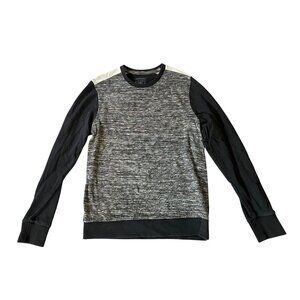 Guess Mens Black & Gray Long Sleeve Sweater Colorblock Medium
